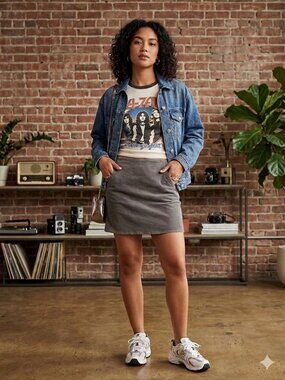 Y2K‎ 2000s Banana Republic Gray Corduroy Mini Skirt Size 4 Stretch
